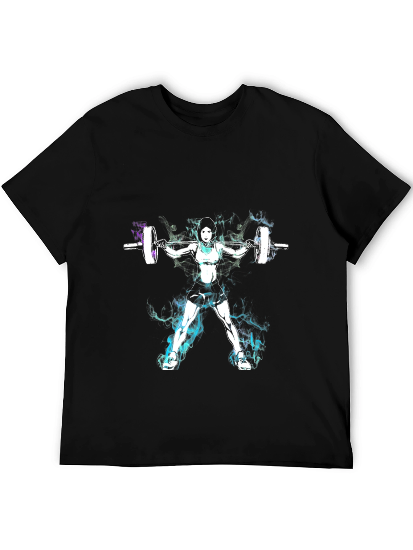 Weightlifting Woman Graphic Tee - Black Cotton Blend