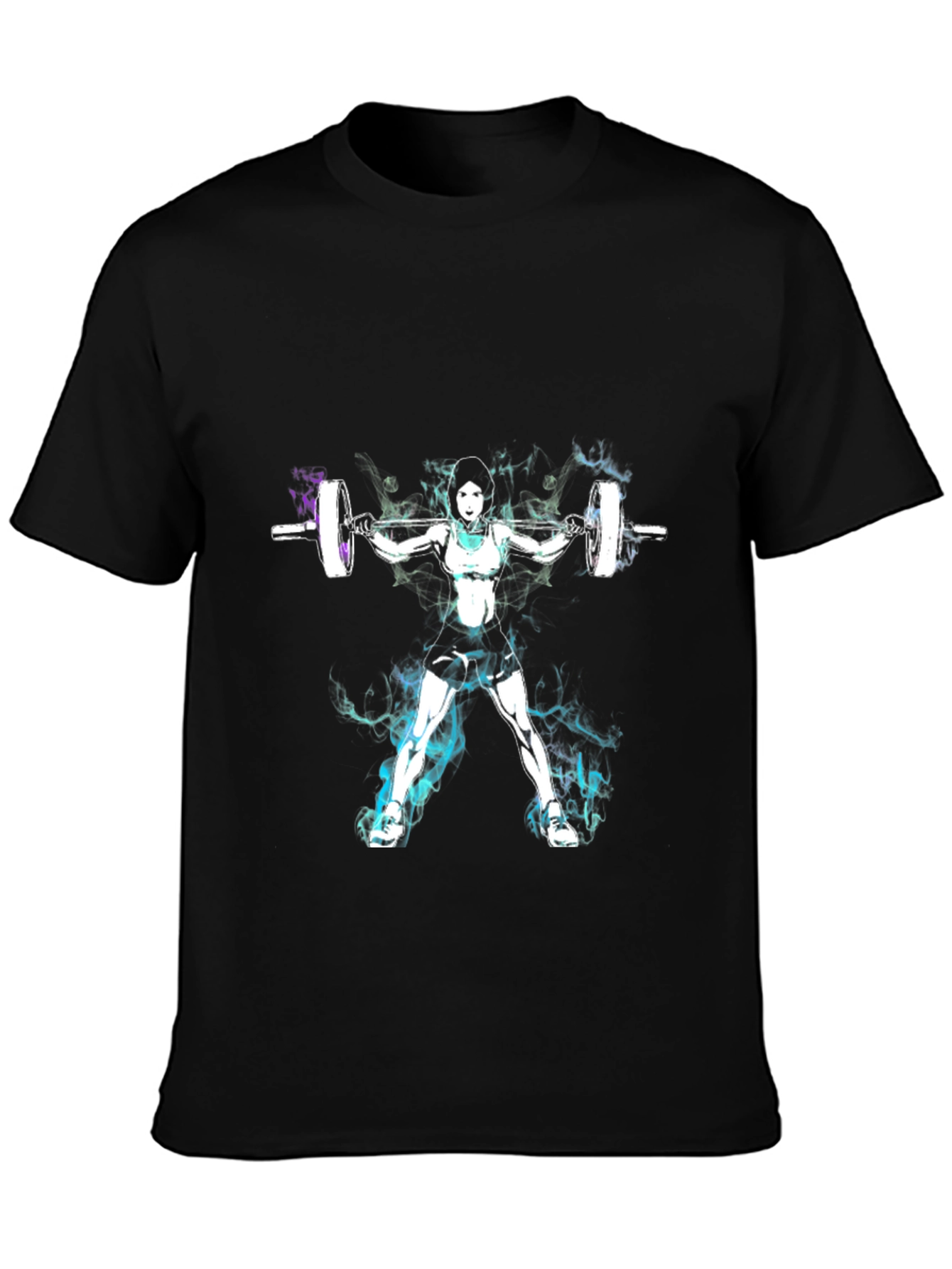 Weightlifting Woman Graphic Tee - Black Cotton Blend