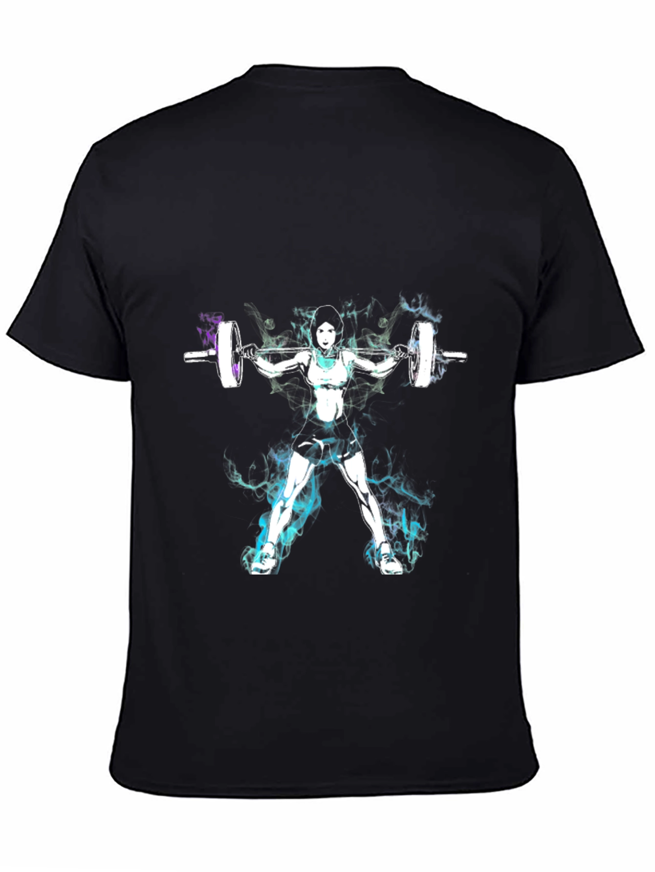 Weightlifting Woman Graphic Tee - Black Cotton Blend