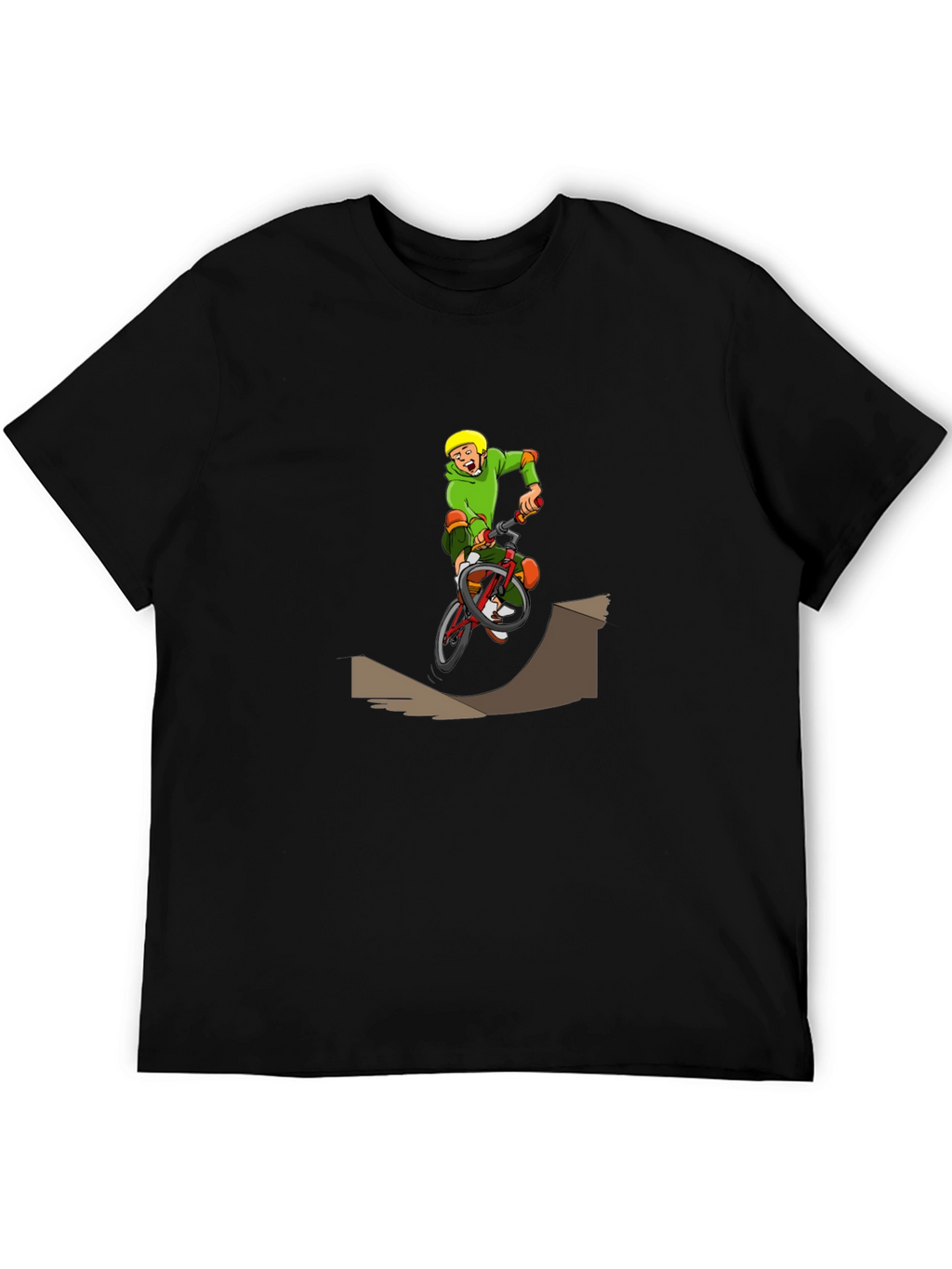 BMX Cartoon Graphic T-Shirt - Black