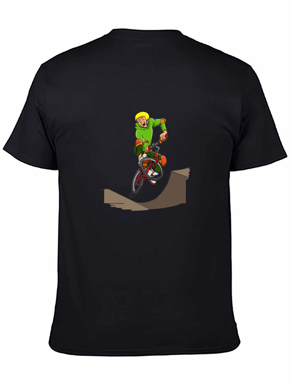 BMX Cartoon Graphic T-Shirt - Black