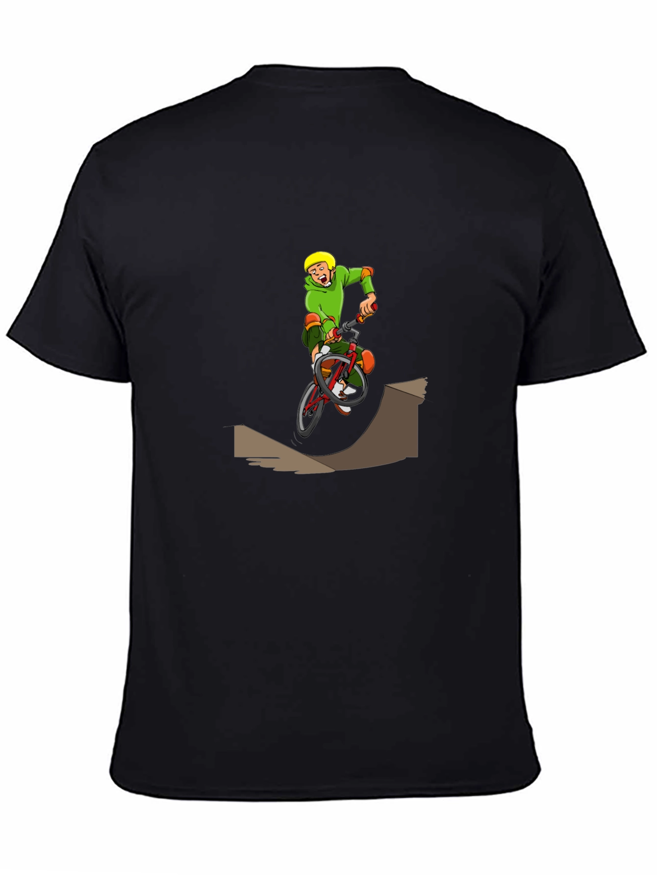 BMX Cartoon Graphic T-Shirt - Black