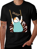Funny Cat on Swing T-Shirt - WHAT!? Tee
