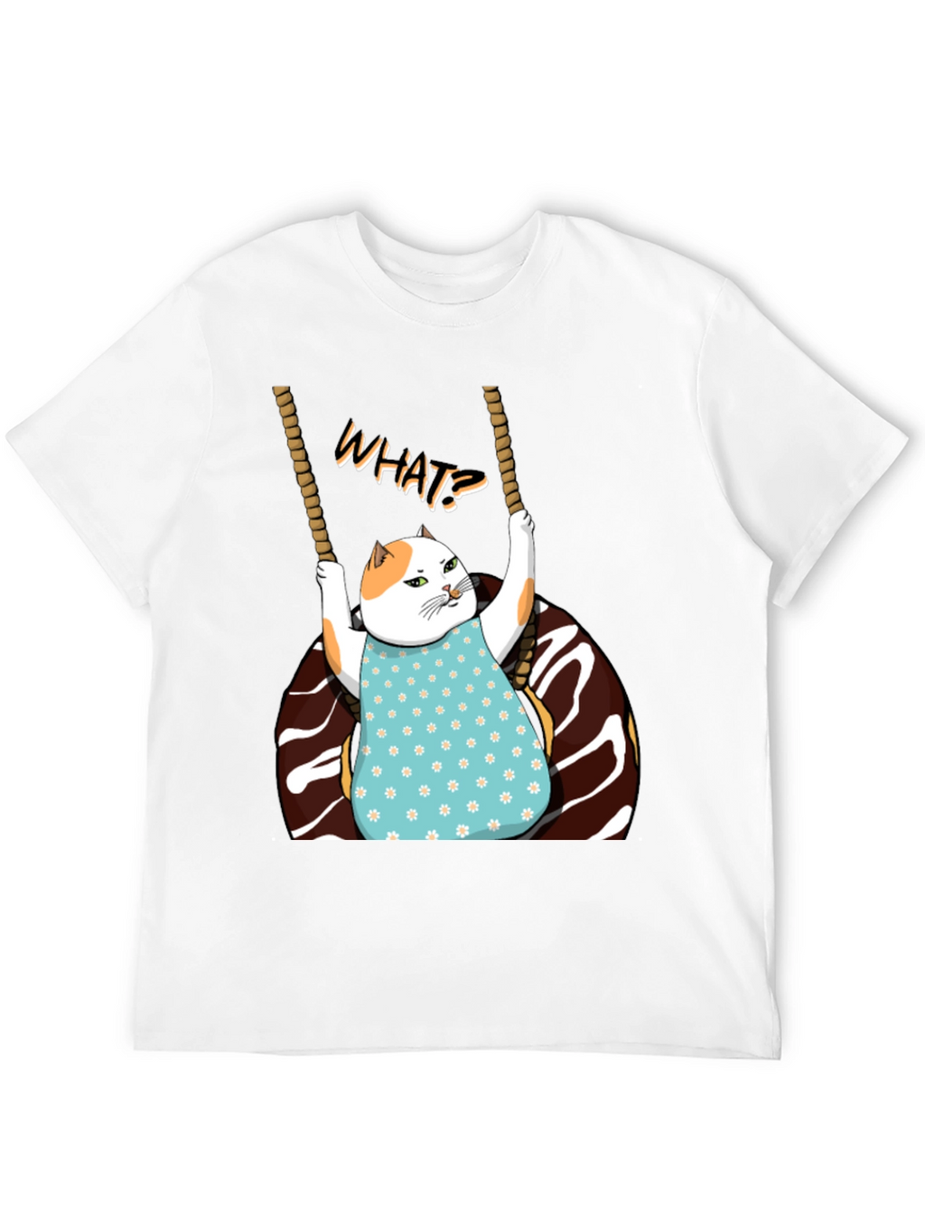 Funny Cat on Swing T-Shirt - WHAT!? Tee