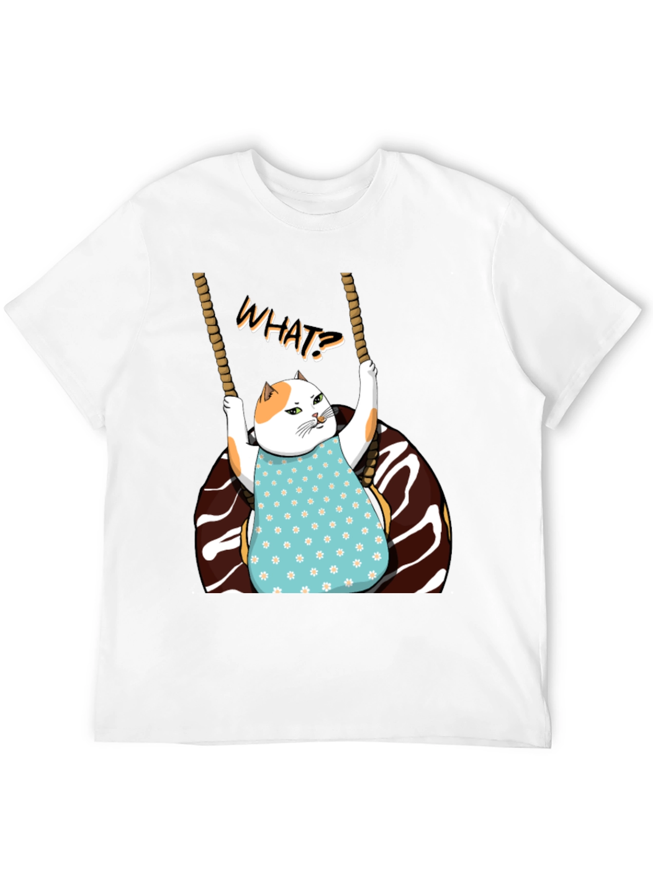 Funny Cat on Swing T-Shirt - WHAT!? Tee