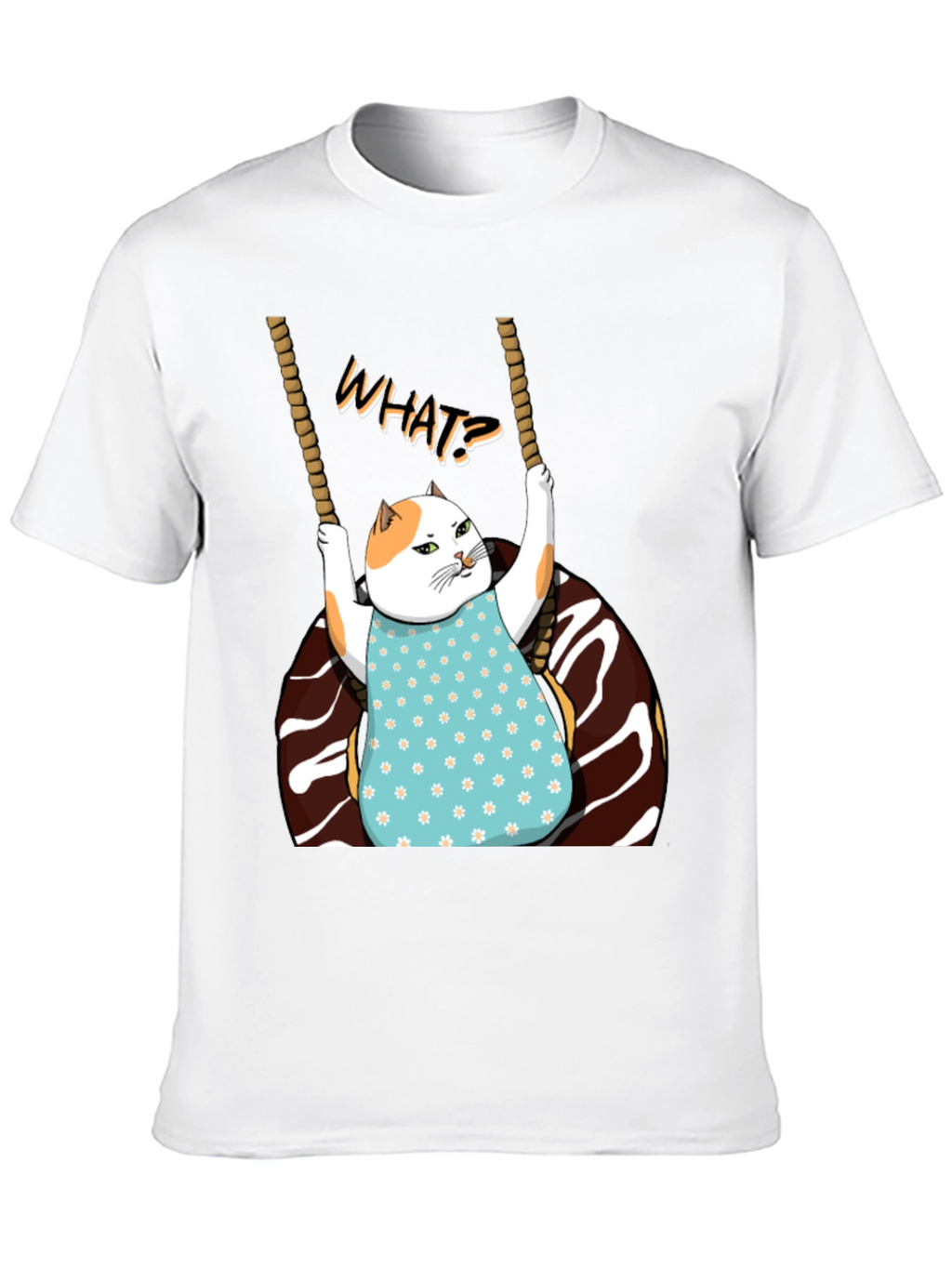 Funny Cat on Swing T-Shirt - WHAT!? Tee