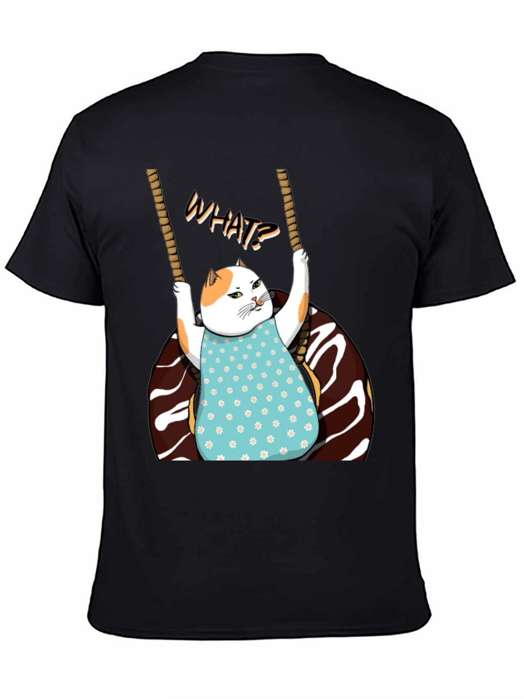 Funny Cat on Swing T-Shirt - WHAT!? Tee