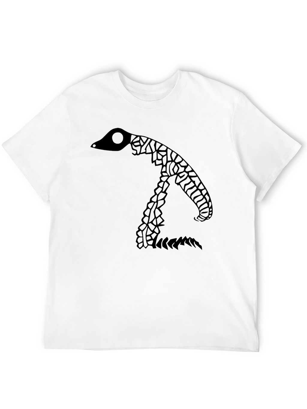 Abstract Snake Graphic Black T-Shirt