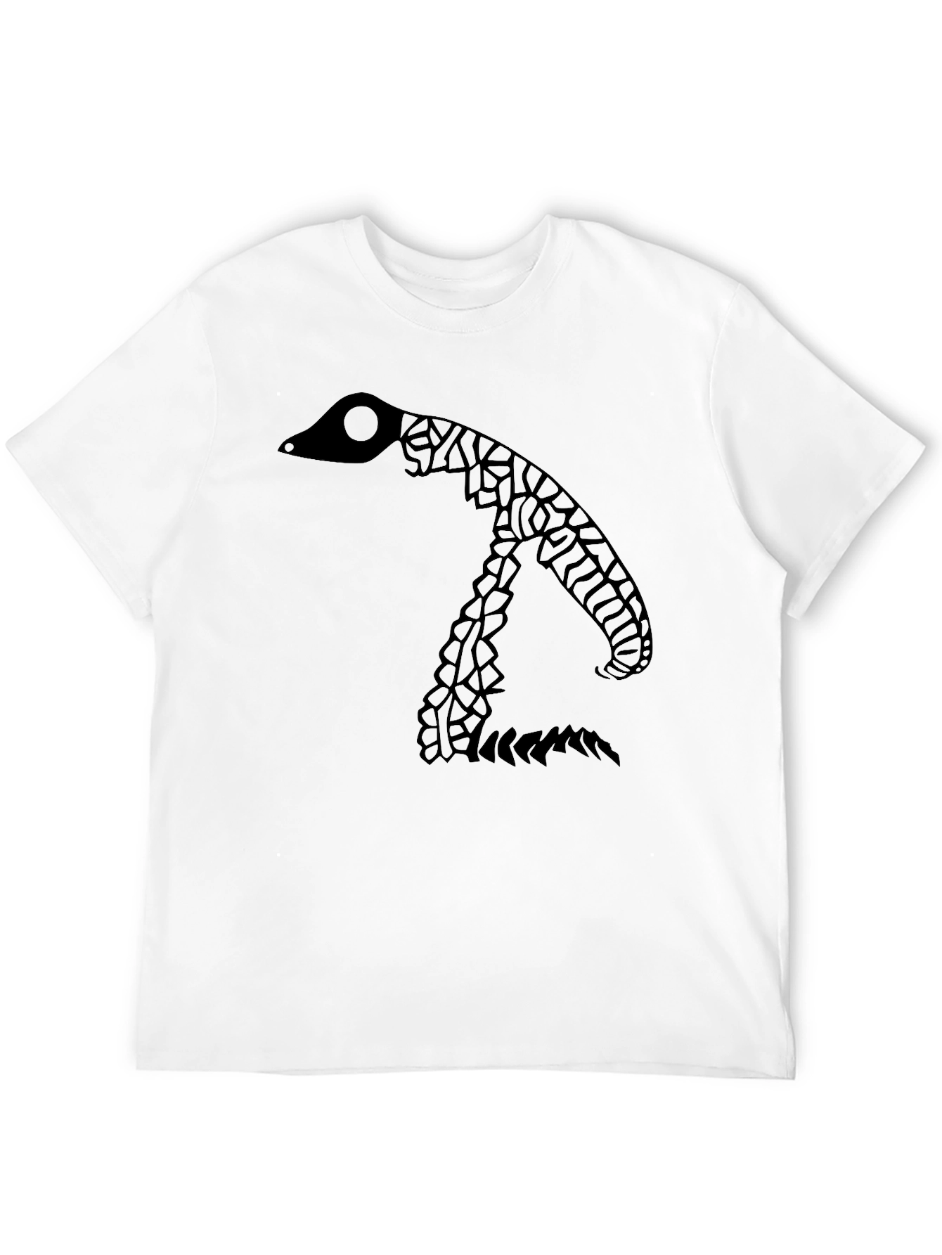 Abstract Snake Graphic Black T-Shirt