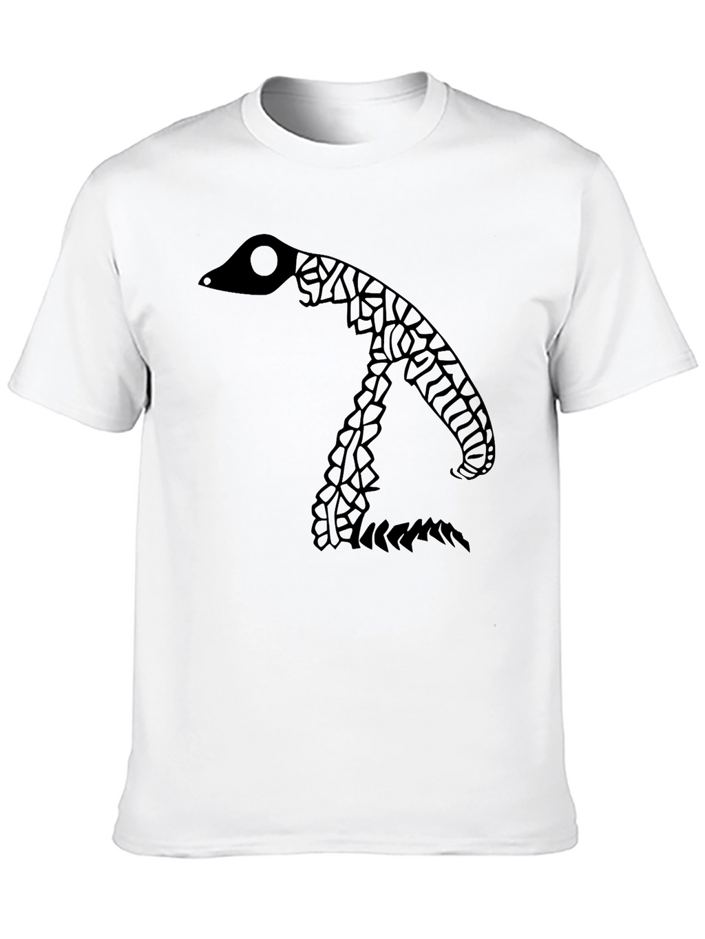 Abstract Snake Graphic Black T-Shirt
