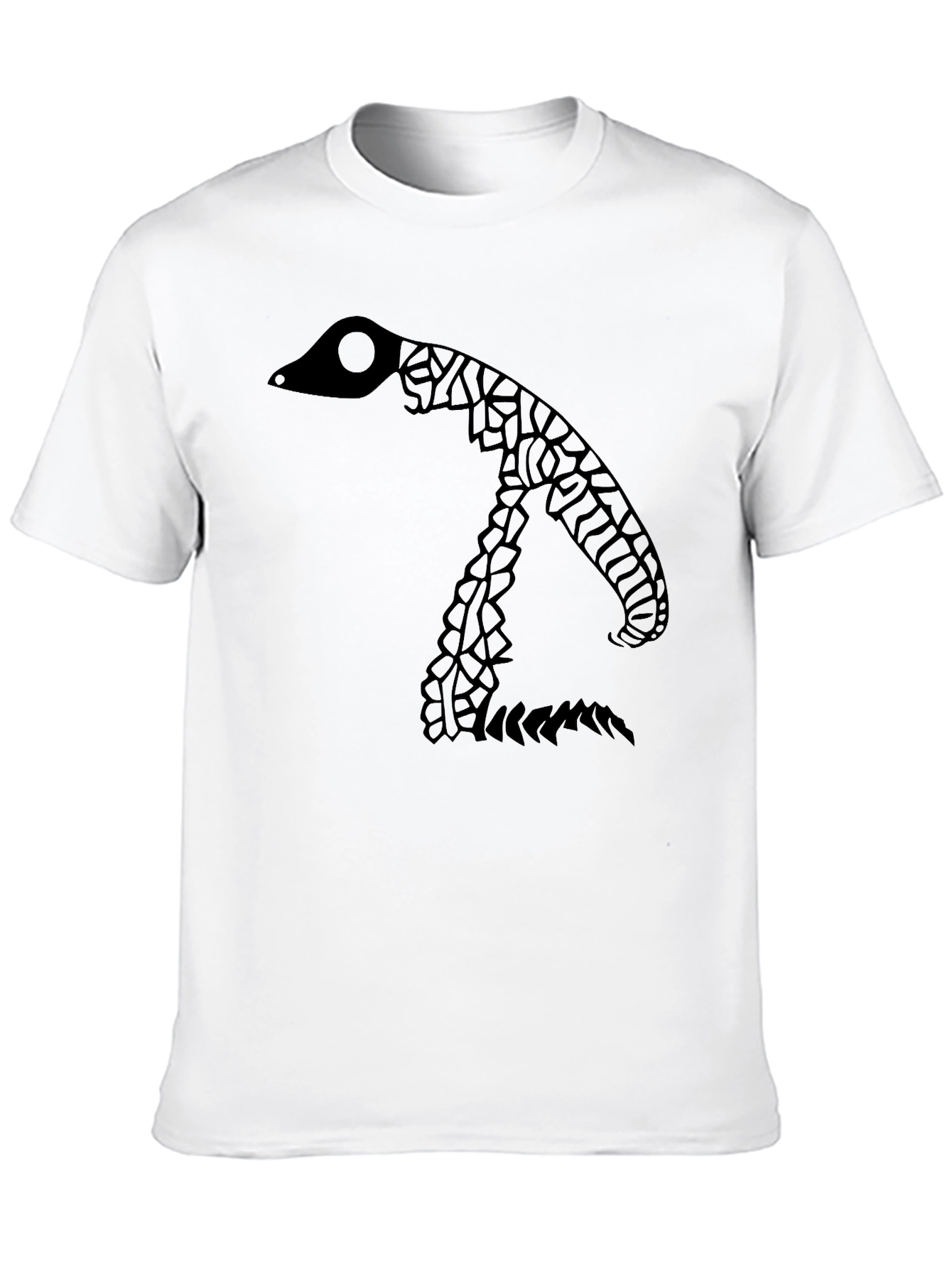 Abstract Snake Graphic Black T-Shirt