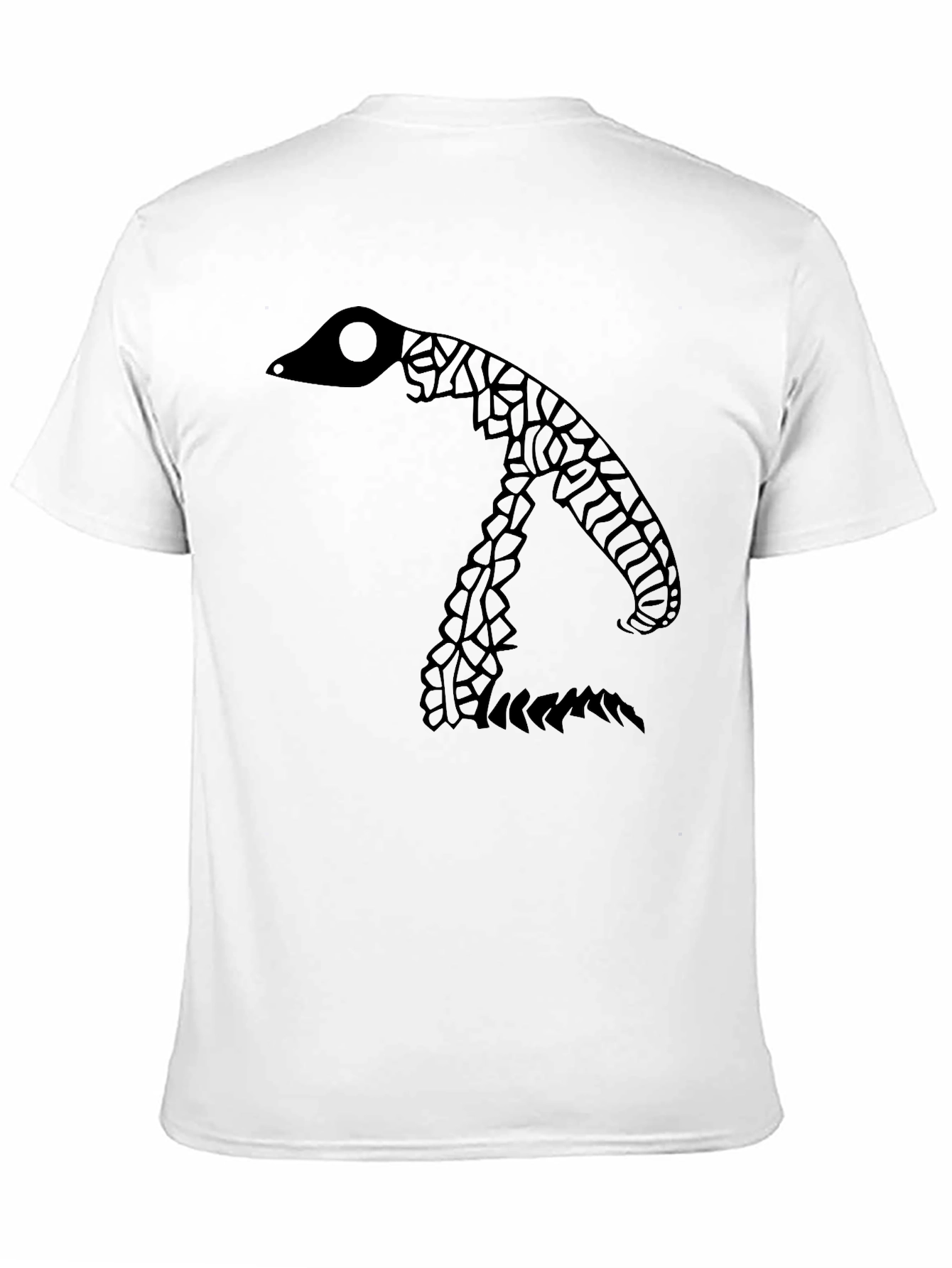 Abstract Snake Graphic Black T-Shirt