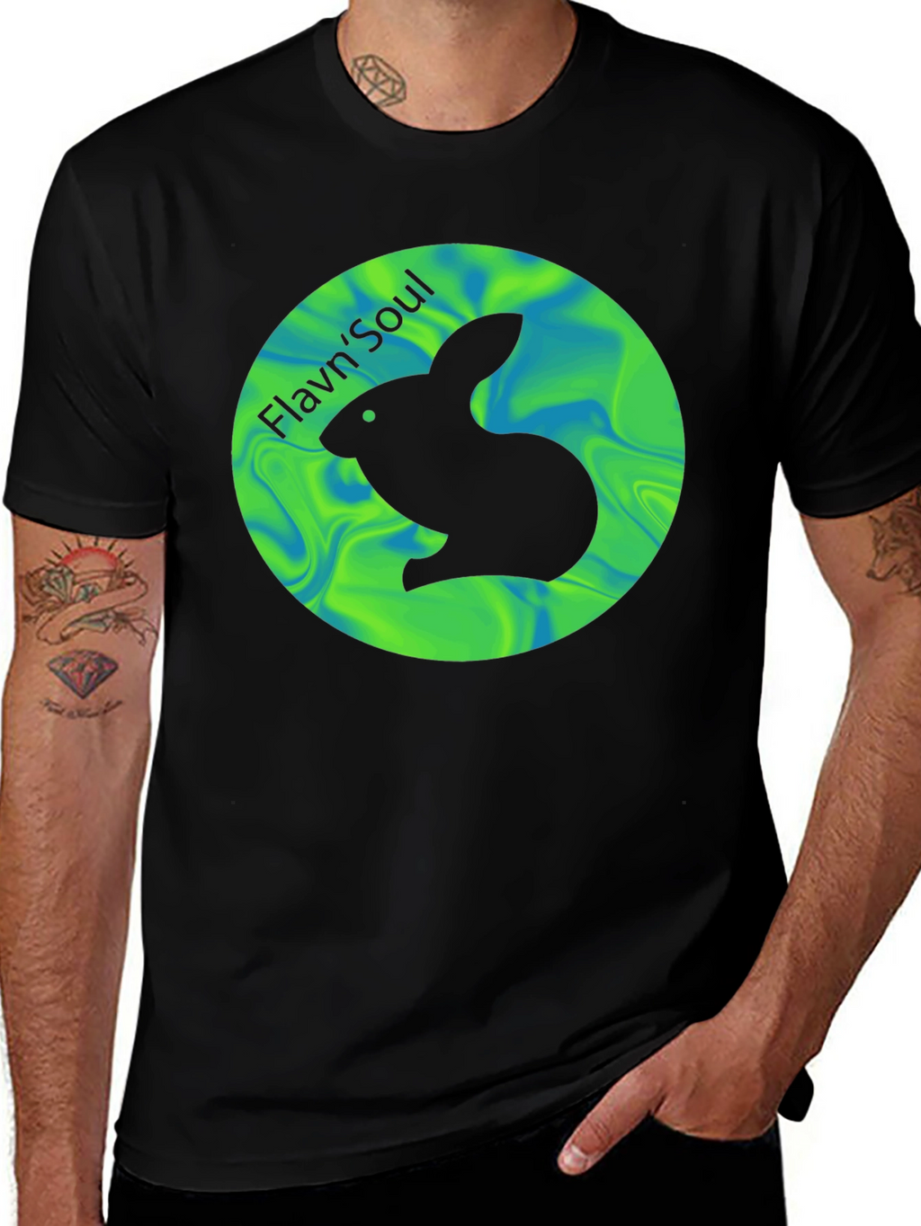 FlavnSoul Graphic T-Shirt - Black Cotton Blend Casual Tee
