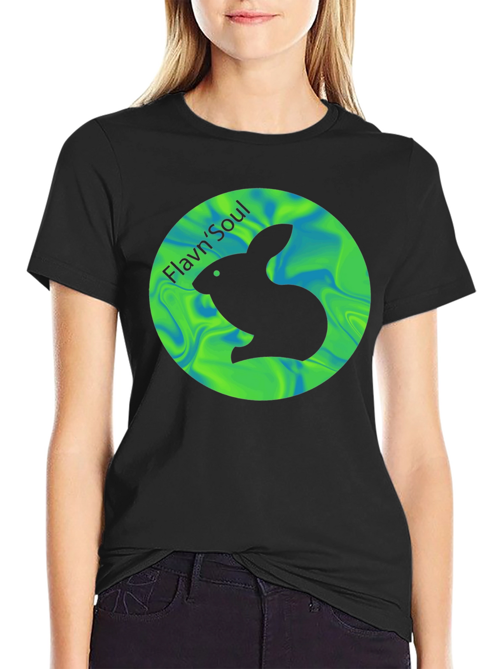 FlavnSoul Graphic T-Shirt - Black Cotton Blend Casual Tee