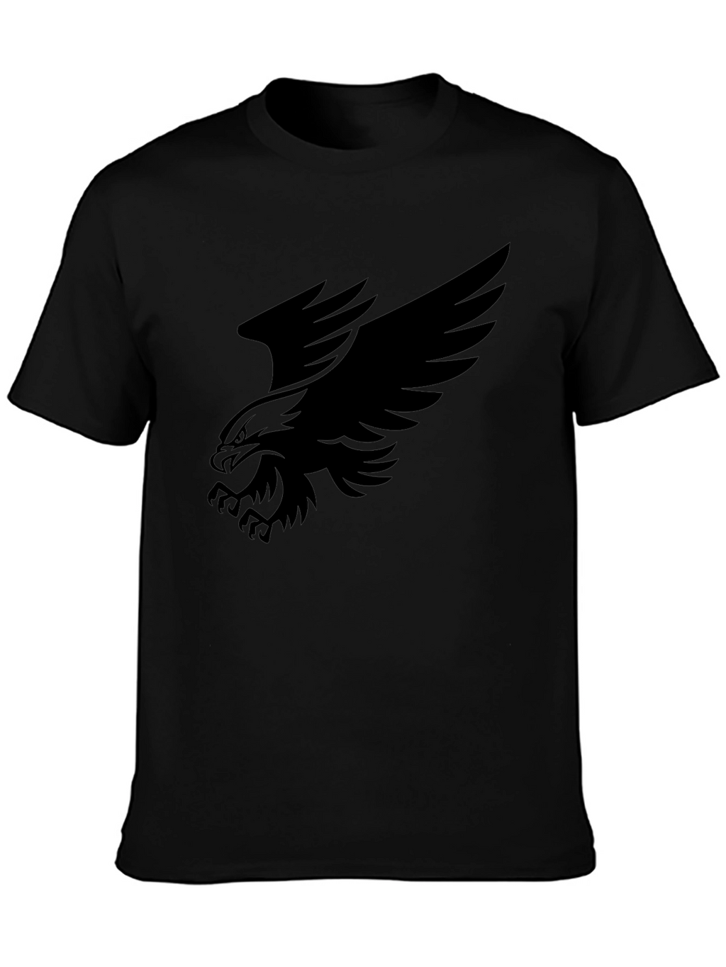 Bold Eagle Graphic Tee - Black Cotton Comfort