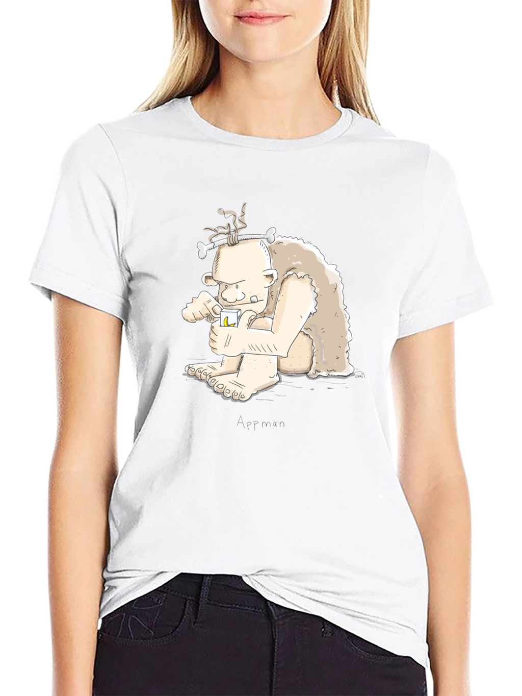 Cartoon Caveman Drinking Tee