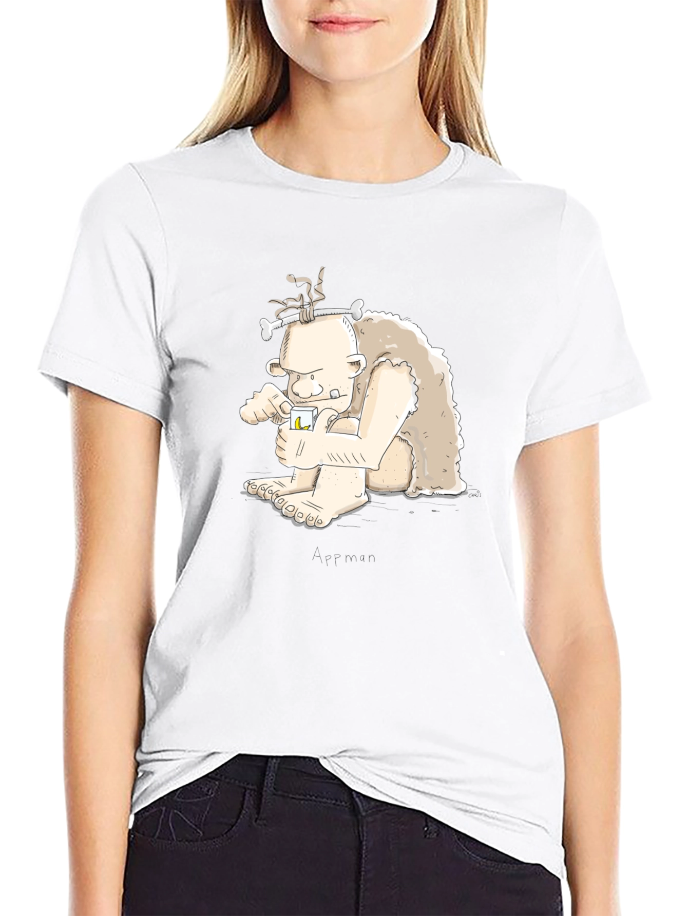 Cartoon Caveman Drinking Tee