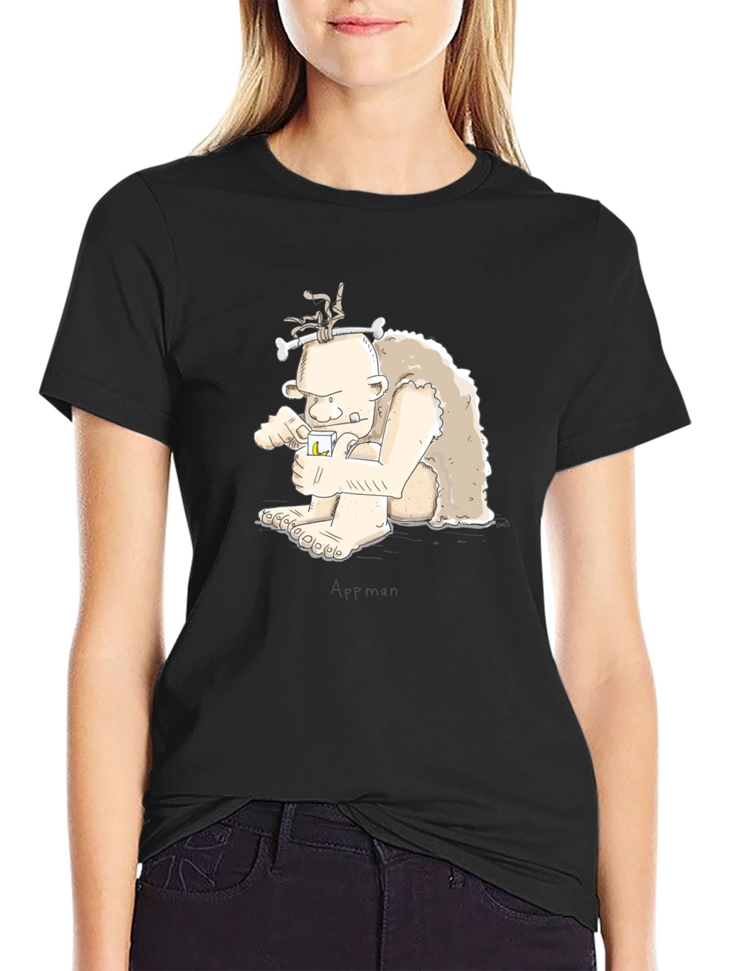 Cartoon Caveman Drinking Tee