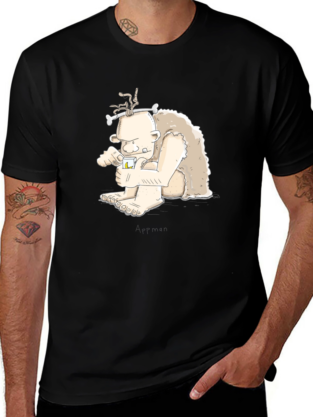 Cartoon Caveman Drinking Tee