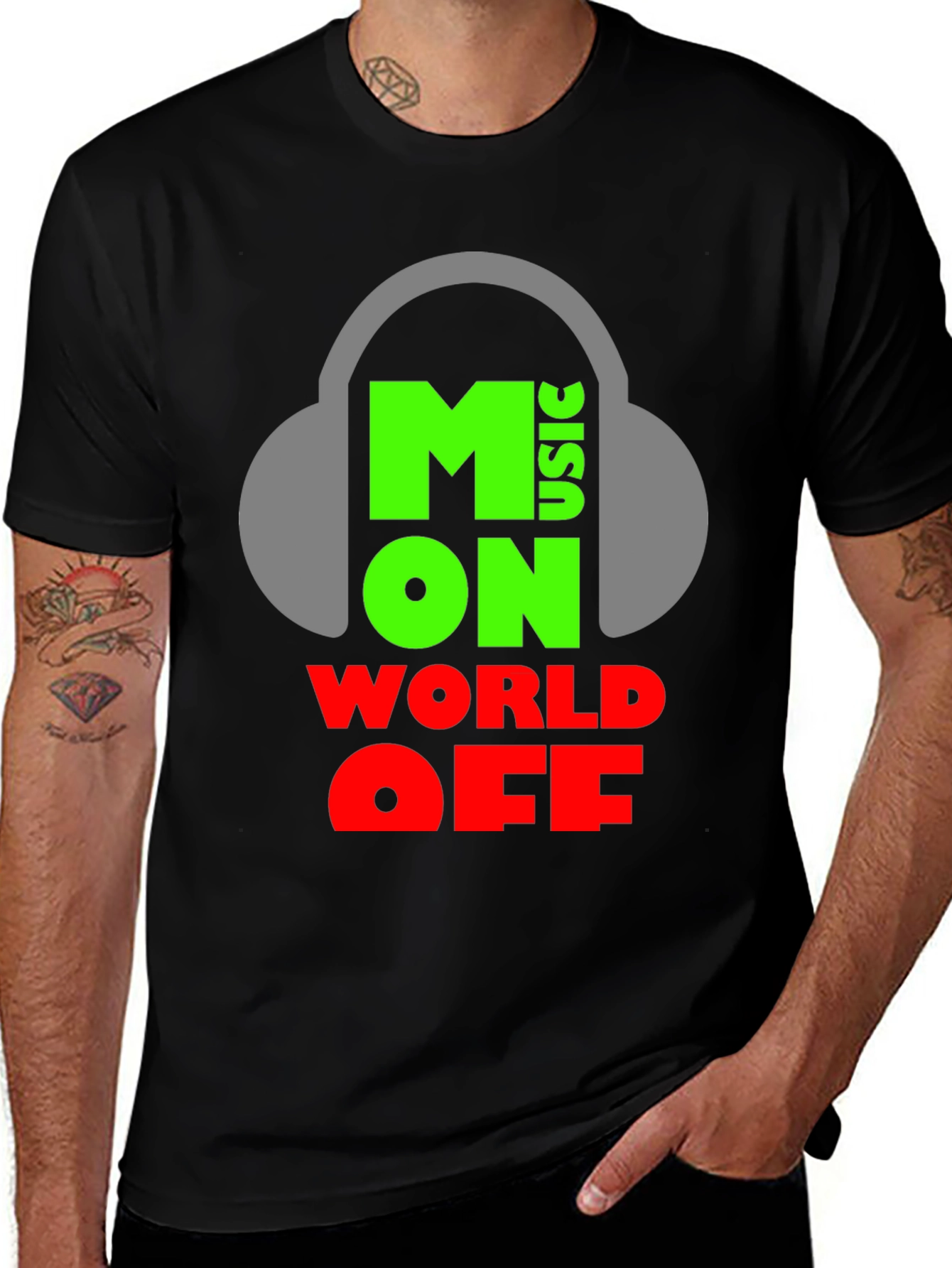 Moon Music T-Shirt: World Off Headphones Tee