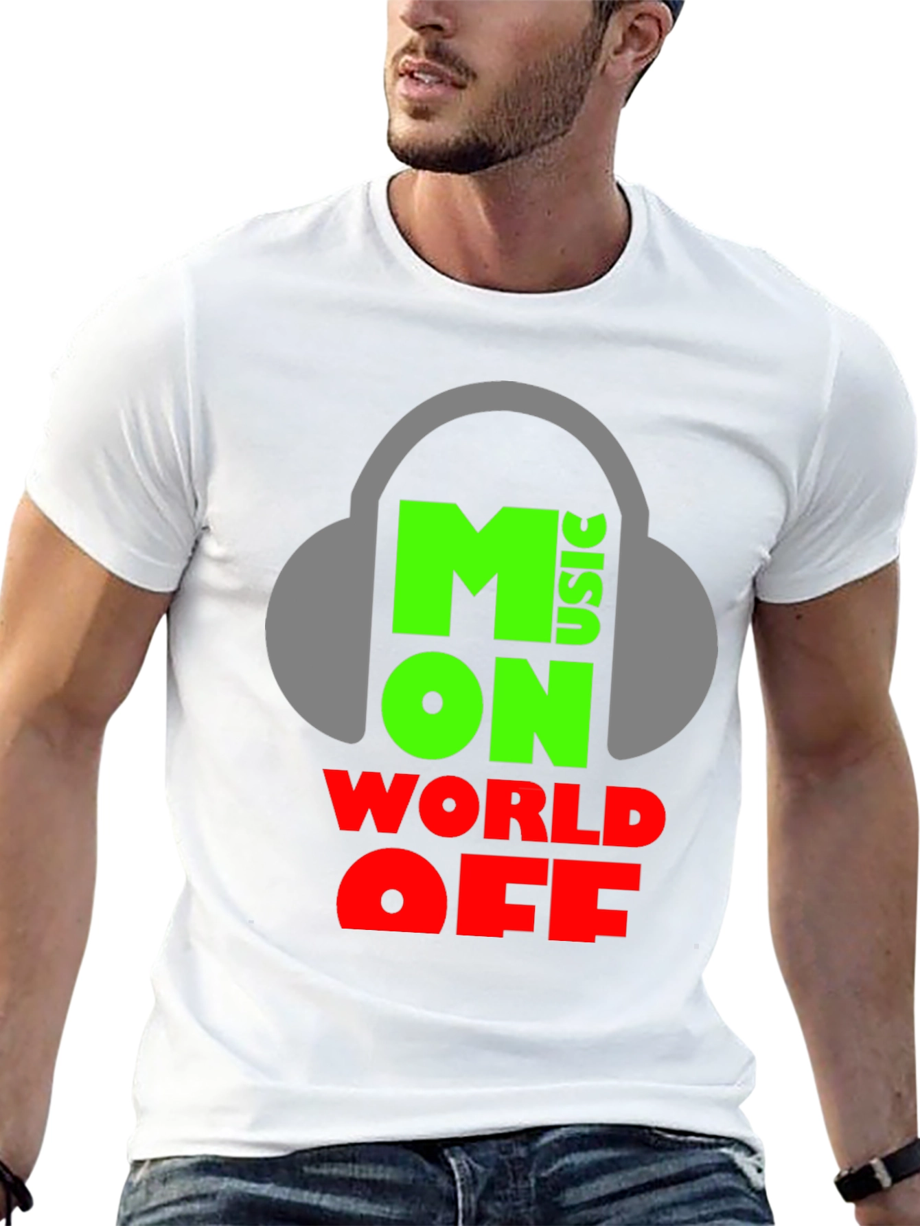 Moon Music T-Shirt: World Off Headphones Tee