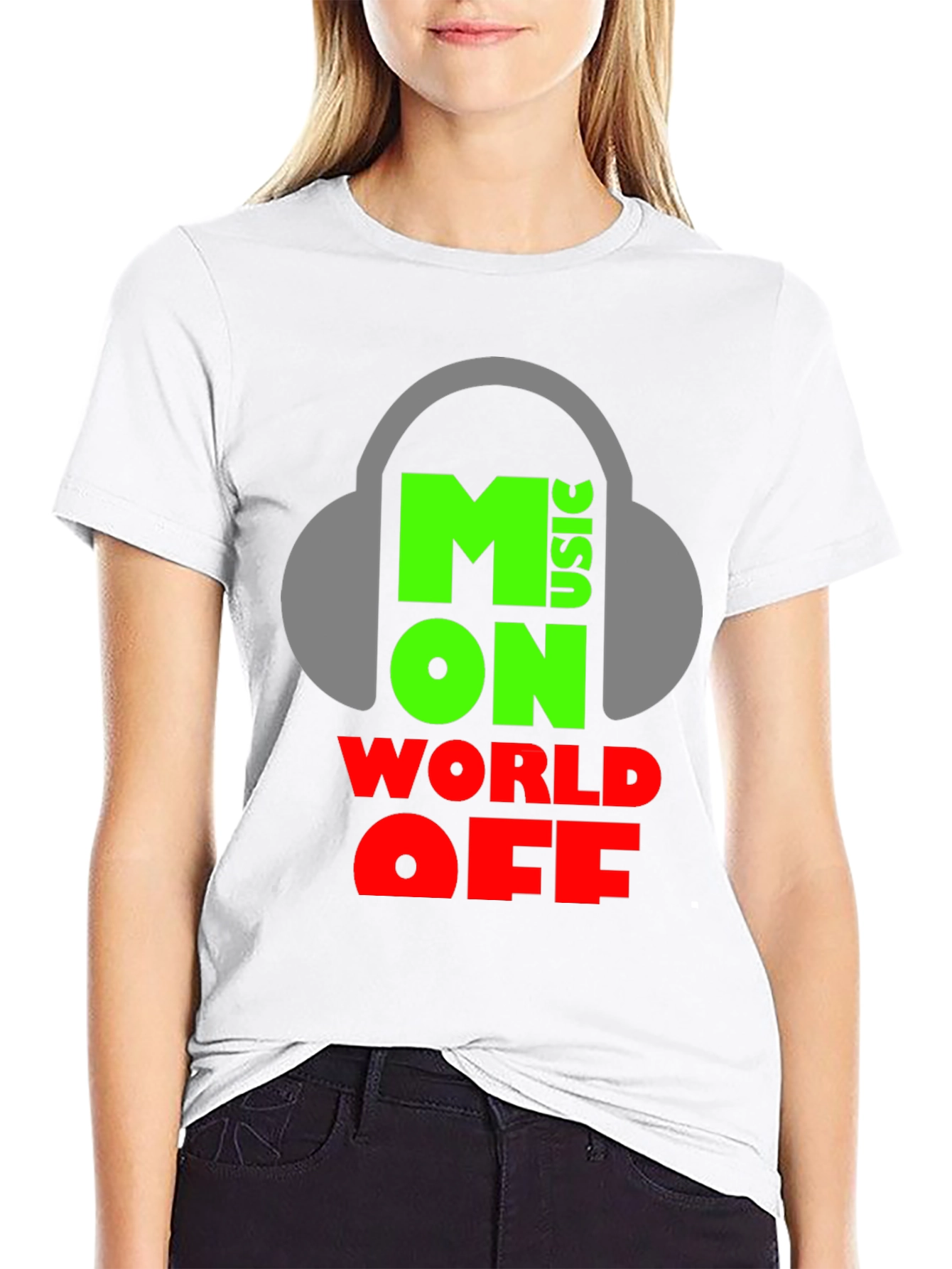 Moon Music T-Shirt: World Off Headphones Tee