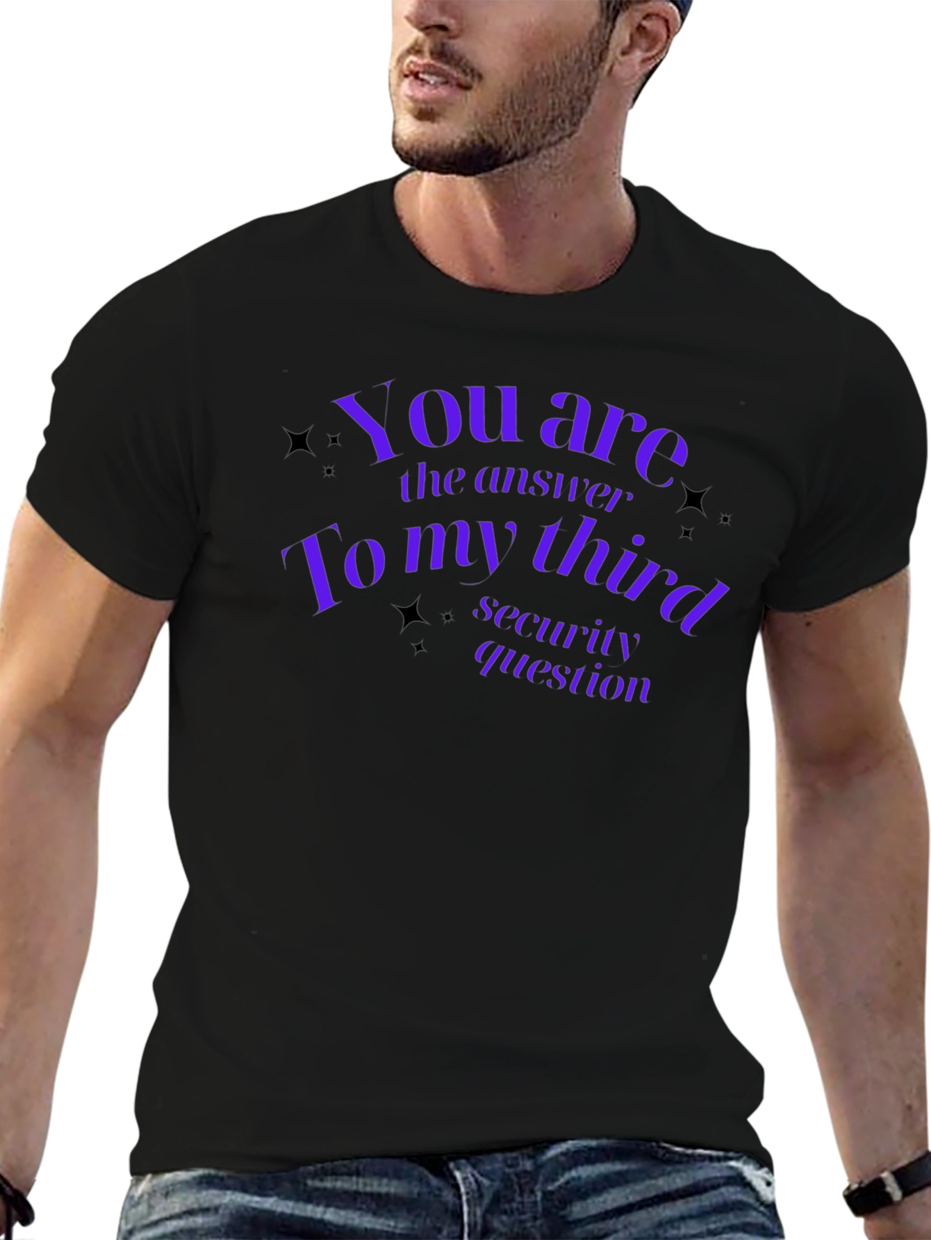 Security Question Answer T-Shirt - Black Tee