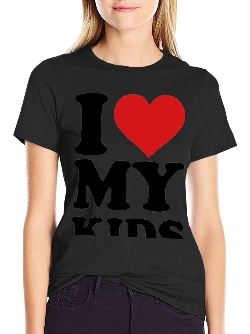 I Love My Kids T-Shirt - Black Casual Tee