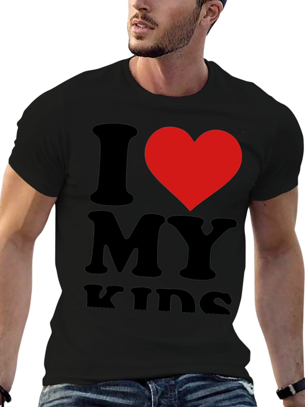 I Love My Kids T-Shirt - Black Casual Tee