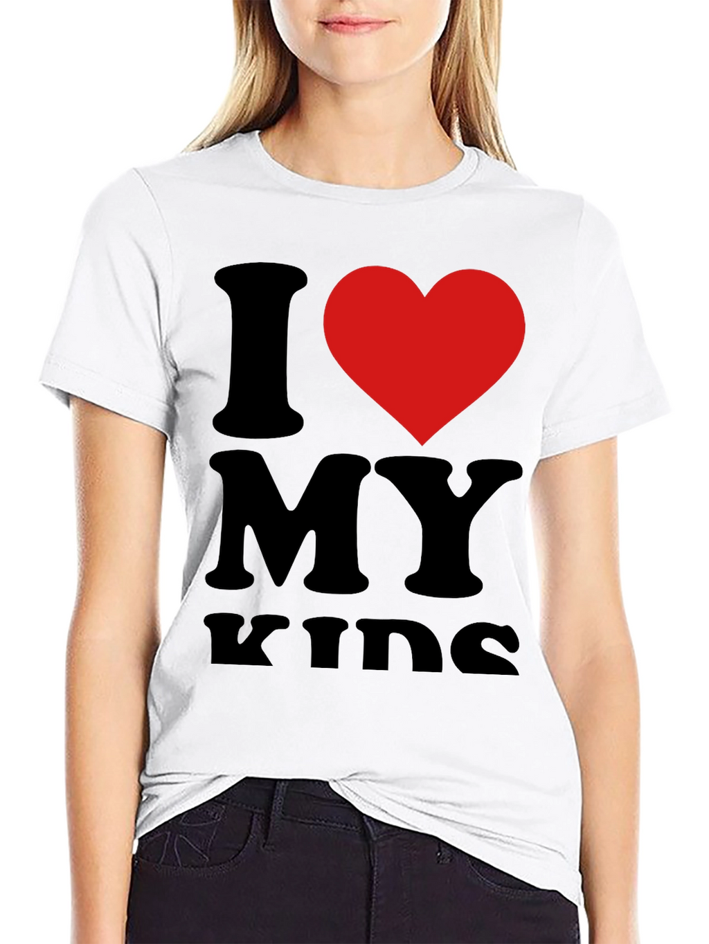 I Love My Kids T-Shirt - Black Casual Tee