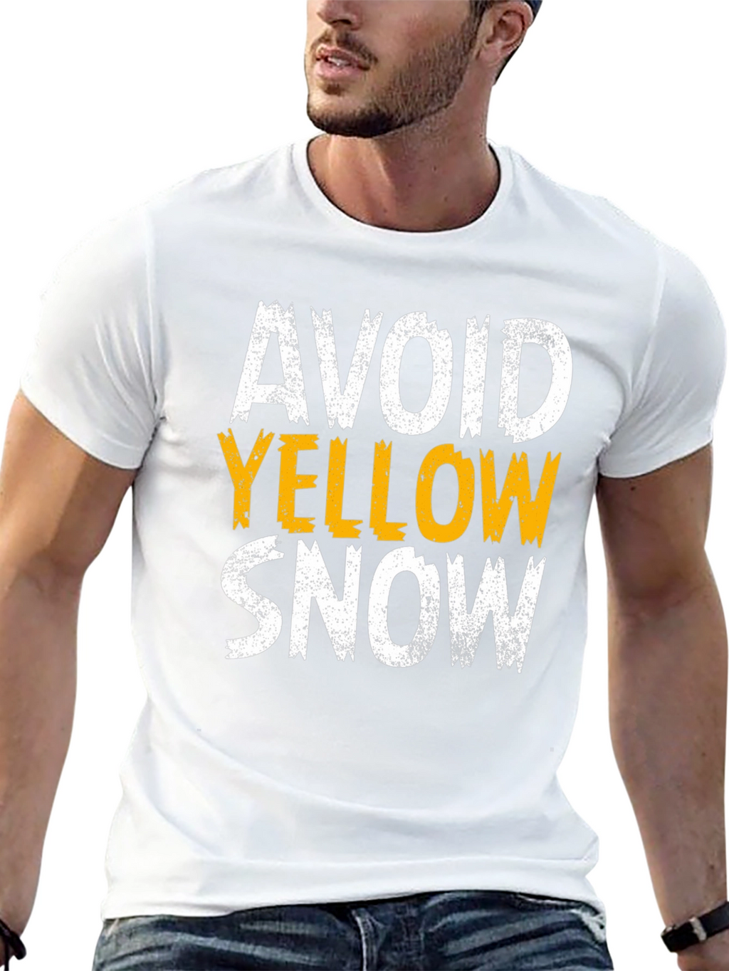 Avoid Yellow Snow T-Shirt - Funny Warning Graphic Tee