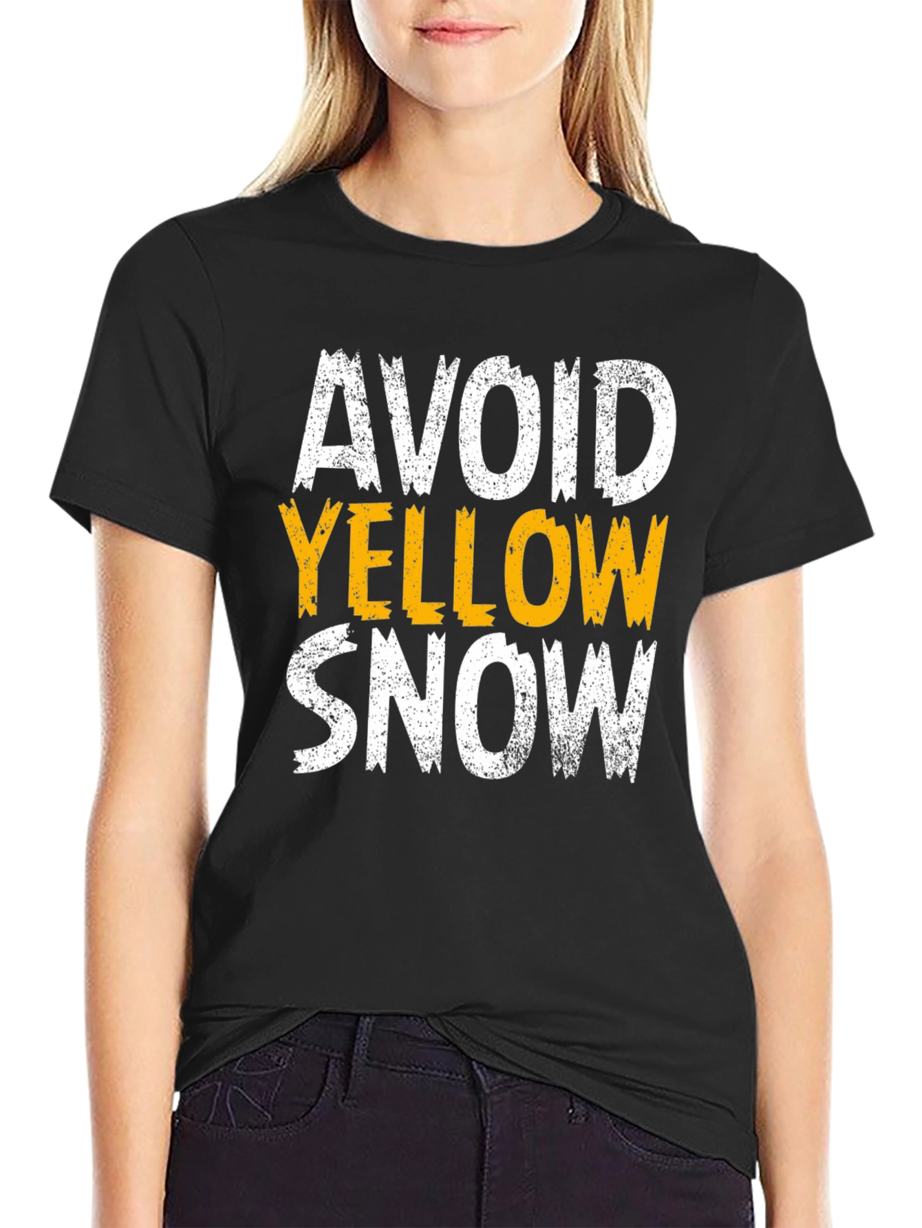 Avoid Yellow Snow T-Shirt - Funny Warning Graphic Tee