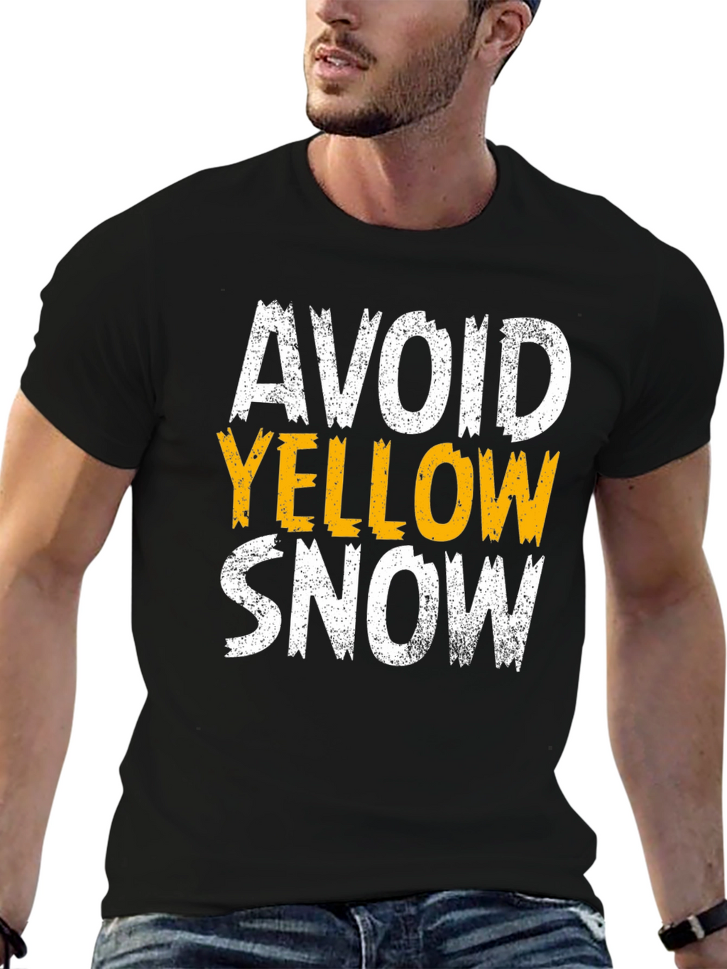Avoid Yellow Snow T-Shirt - Funny Warning Graphic Tee