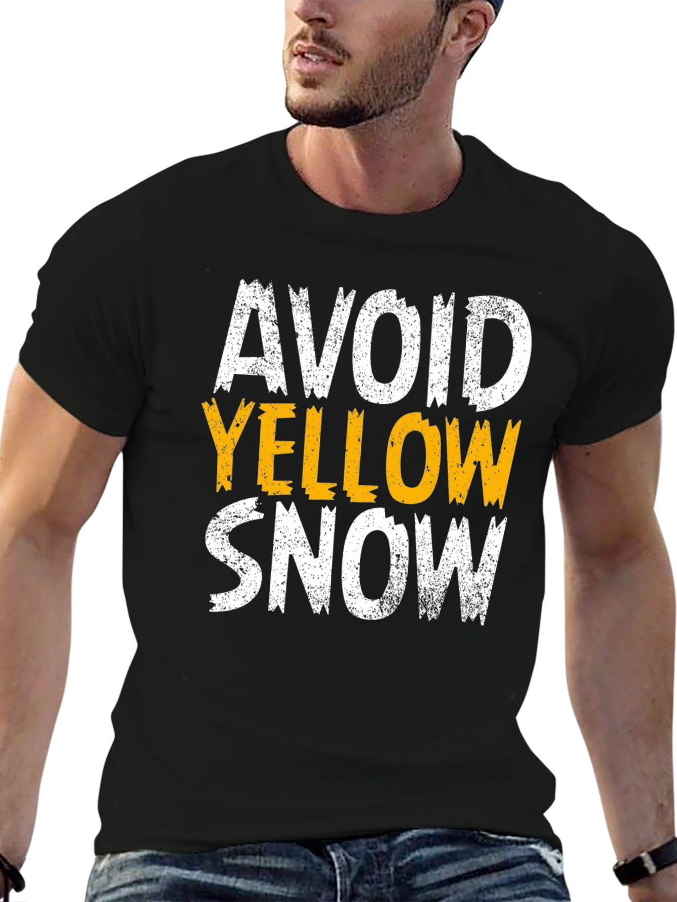 Avoid Yellow Snow T-Shirt - Funny Warning Graphic Tee