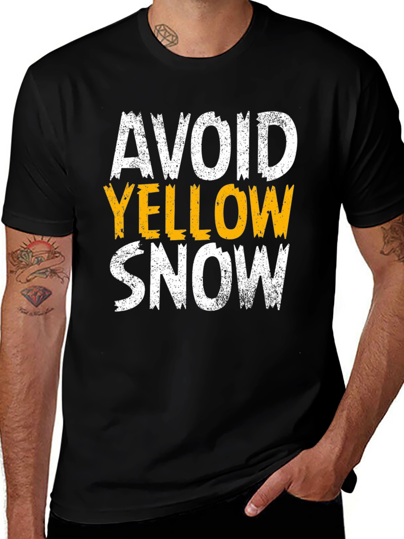 Avoid Yellow Snow T-Shirt - Funny Warning Graphic Tee