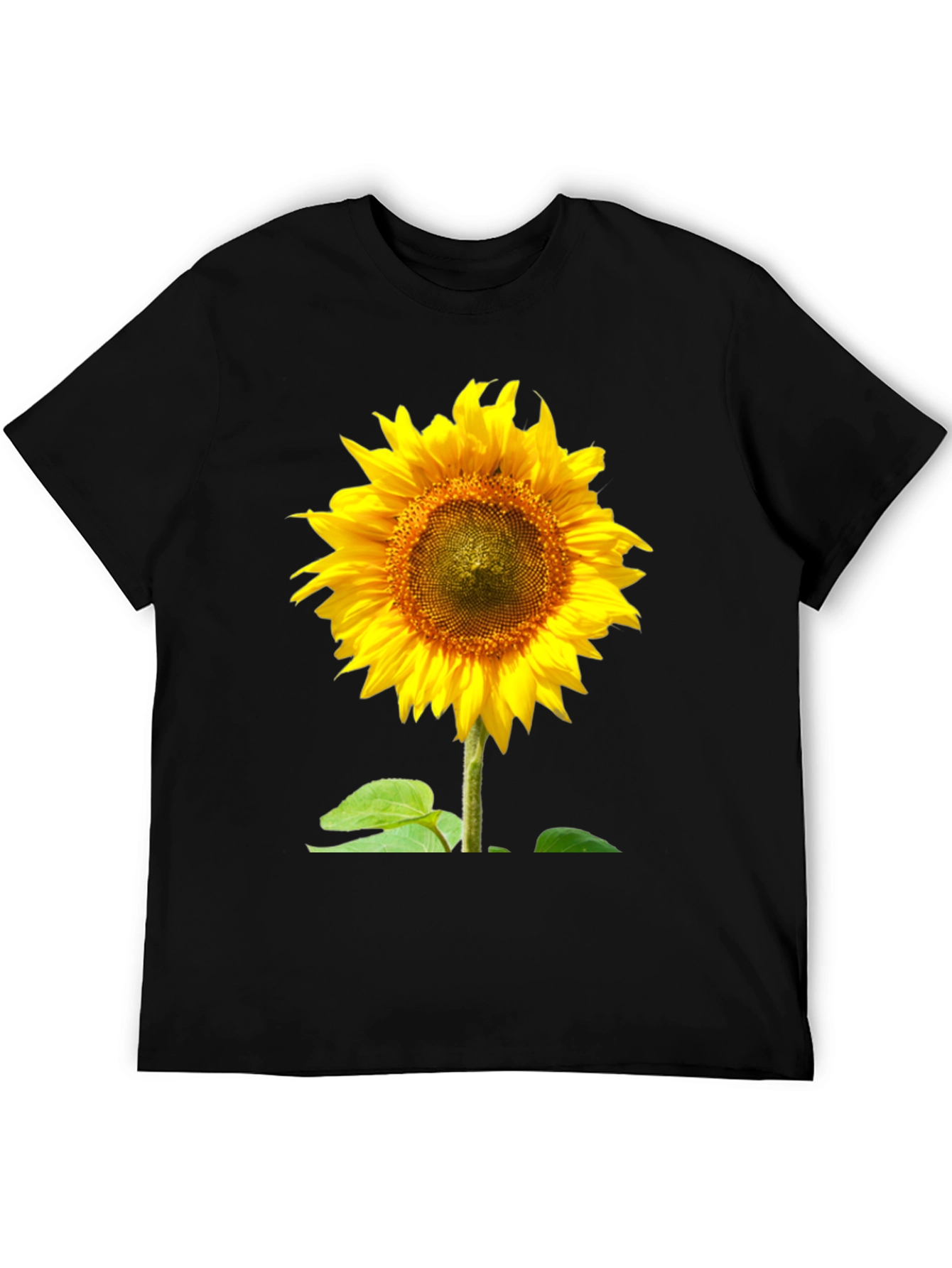 Sunflower Graphic Tee - Vivid Black Cotton Comfort
