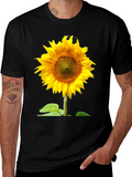 Sunflower Graphic Tee - Vivid Black Cotton Comfort