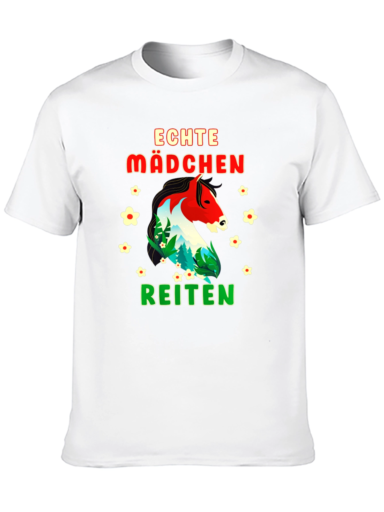 Echte Madchen Reiten Horse Graphic T-Shirt
