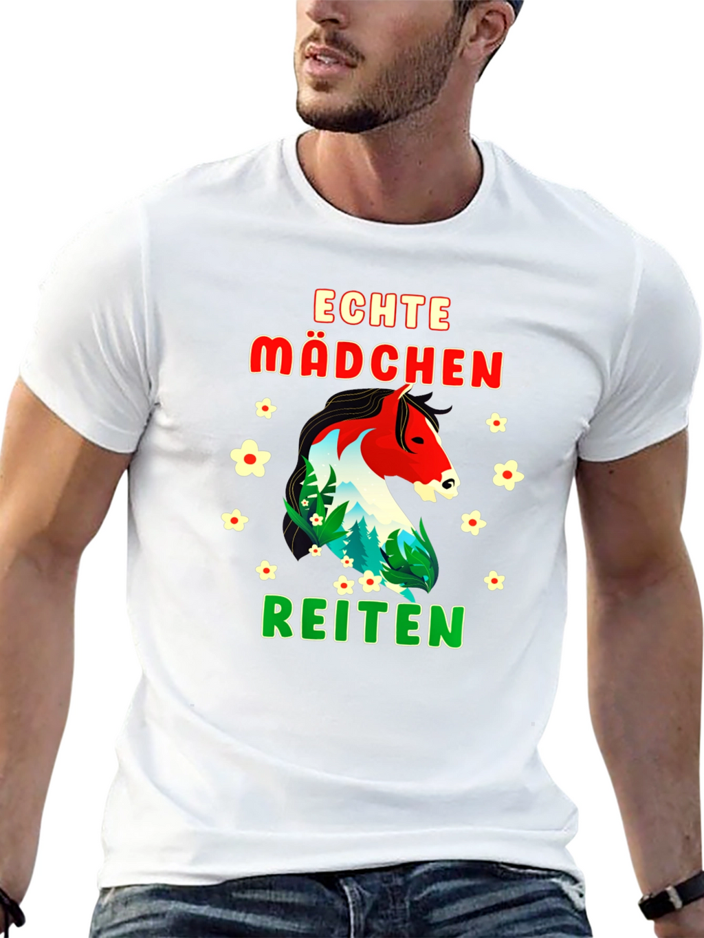 Echte Madchen Reiten Horse Graphic T-Shirt