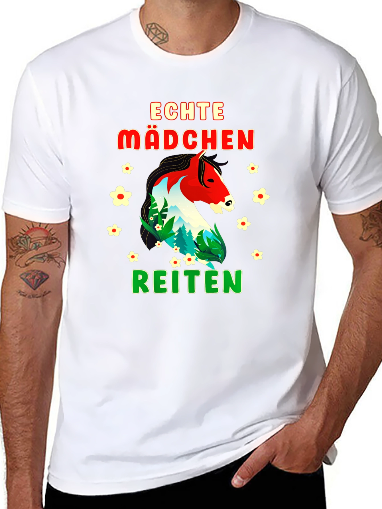 Echte Madchen Reiten Horse Graphic T-Shirt