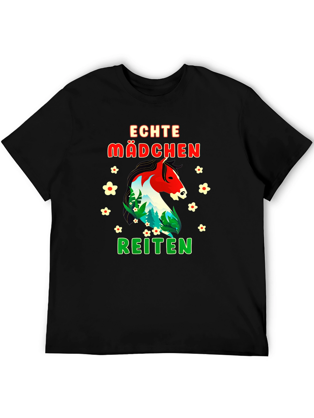 Echte Madchen Reiten Horse Graphic T-Shirt