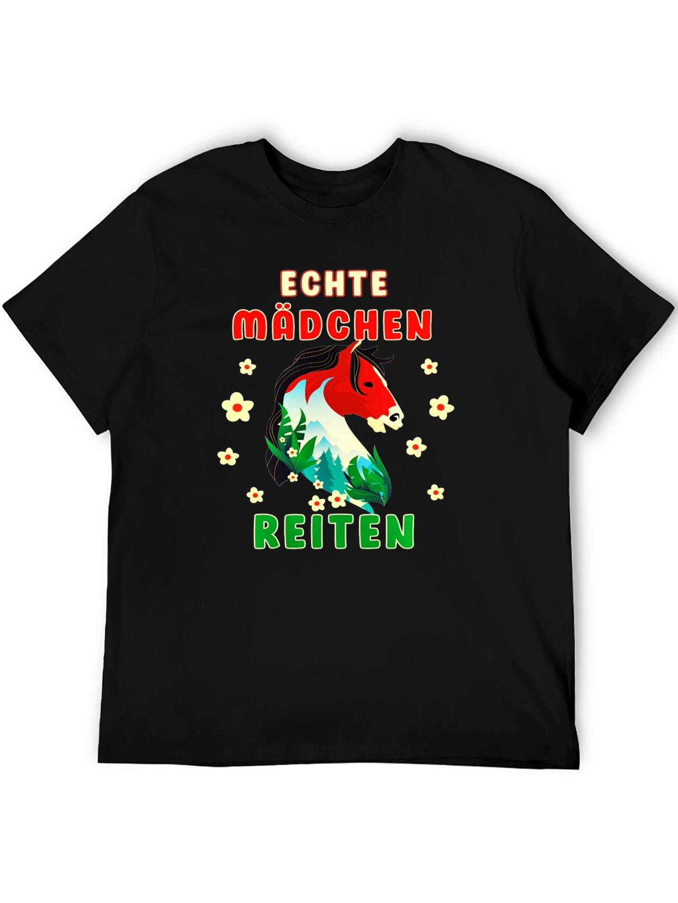Echte Madchen Reiten Horse Graphic T-Shirt