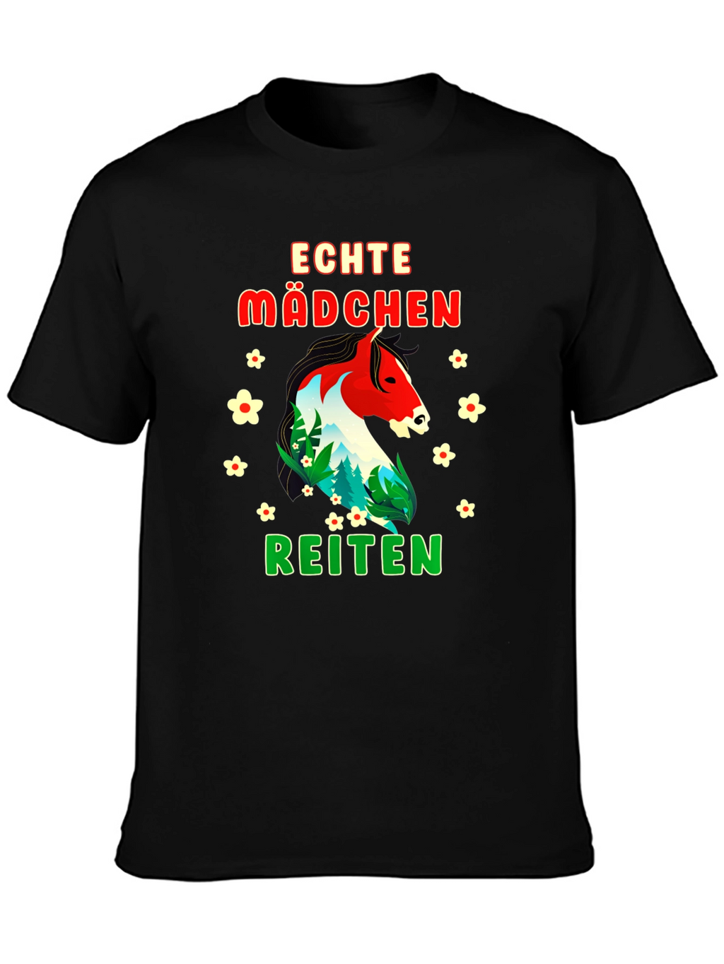 Echte Madchen Reiten Horse Graphic T-Shirt
