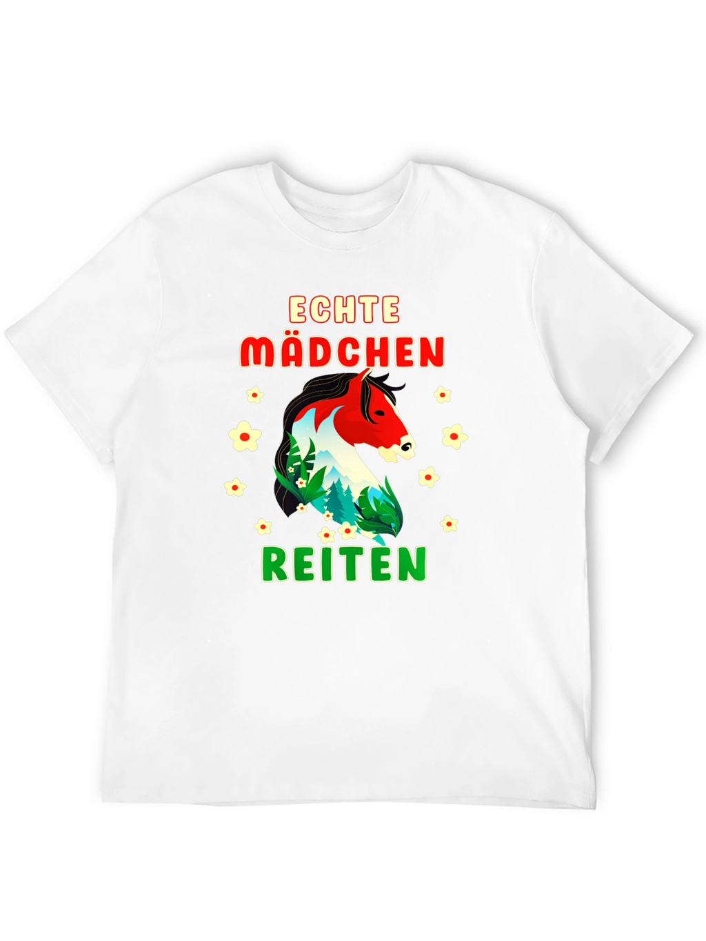 Echte Madchen Reiten Horse Graphic T-Shirt