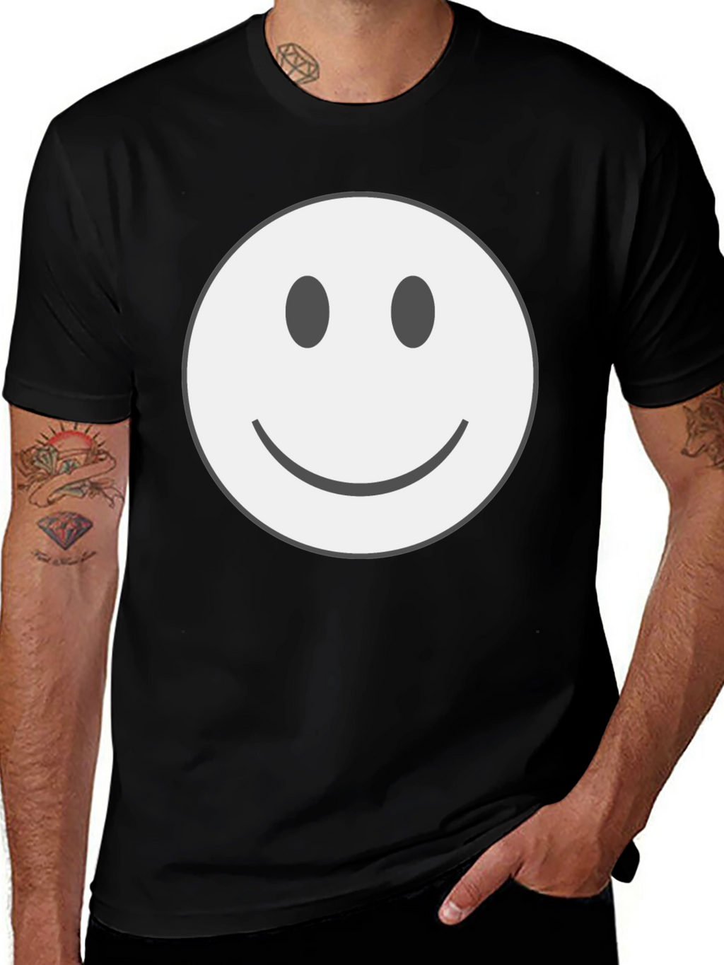 Smiley Face Graphic Tee - Classic Comfort