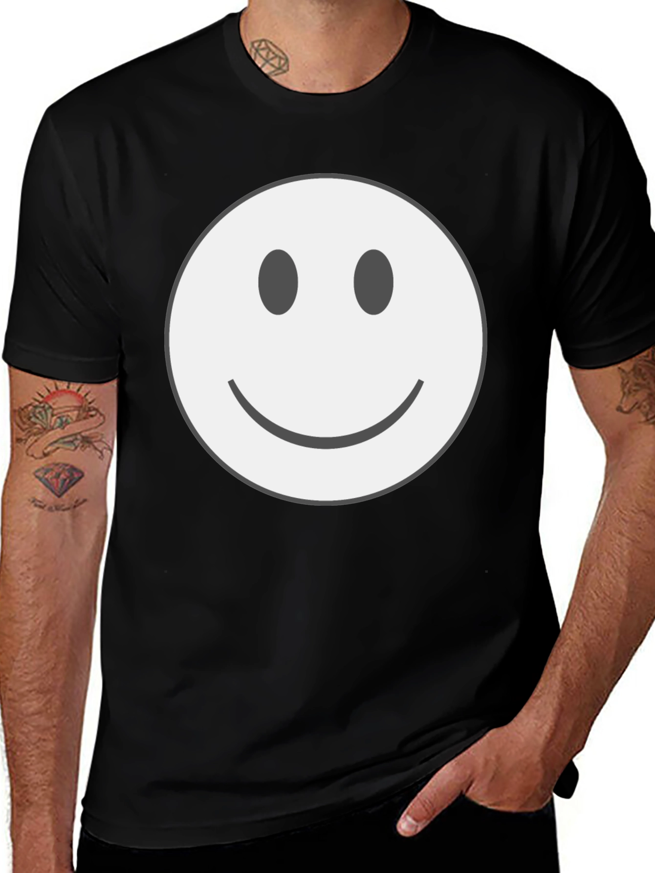 Smiley Face Graphic Tee - Classic Comfort