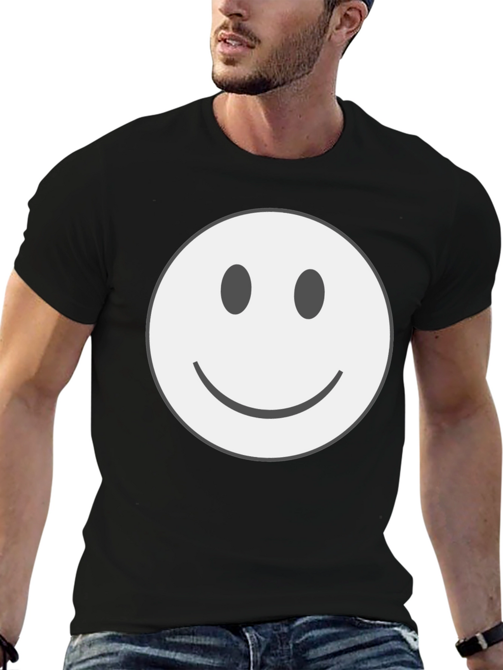 Smiley Face Graphic Tee - Classic Comfort