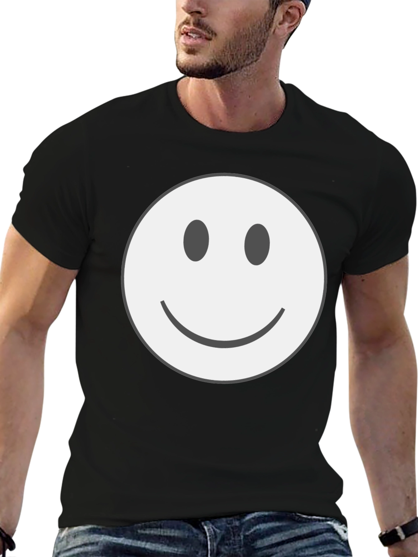 Smiley Face Graphic Tee - Classic Comfort