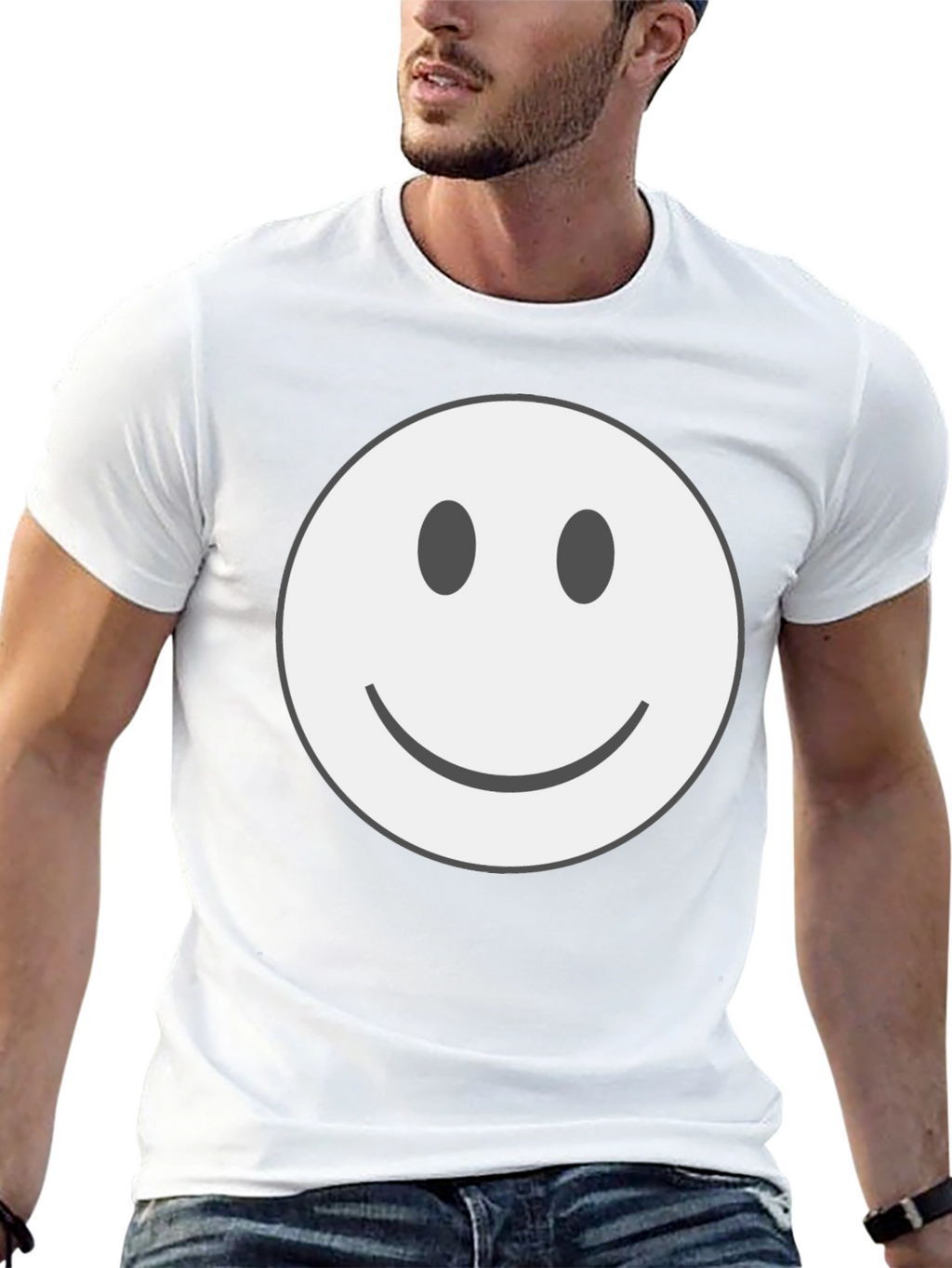 Smiley Face Graphic Tee - Classic Comfort