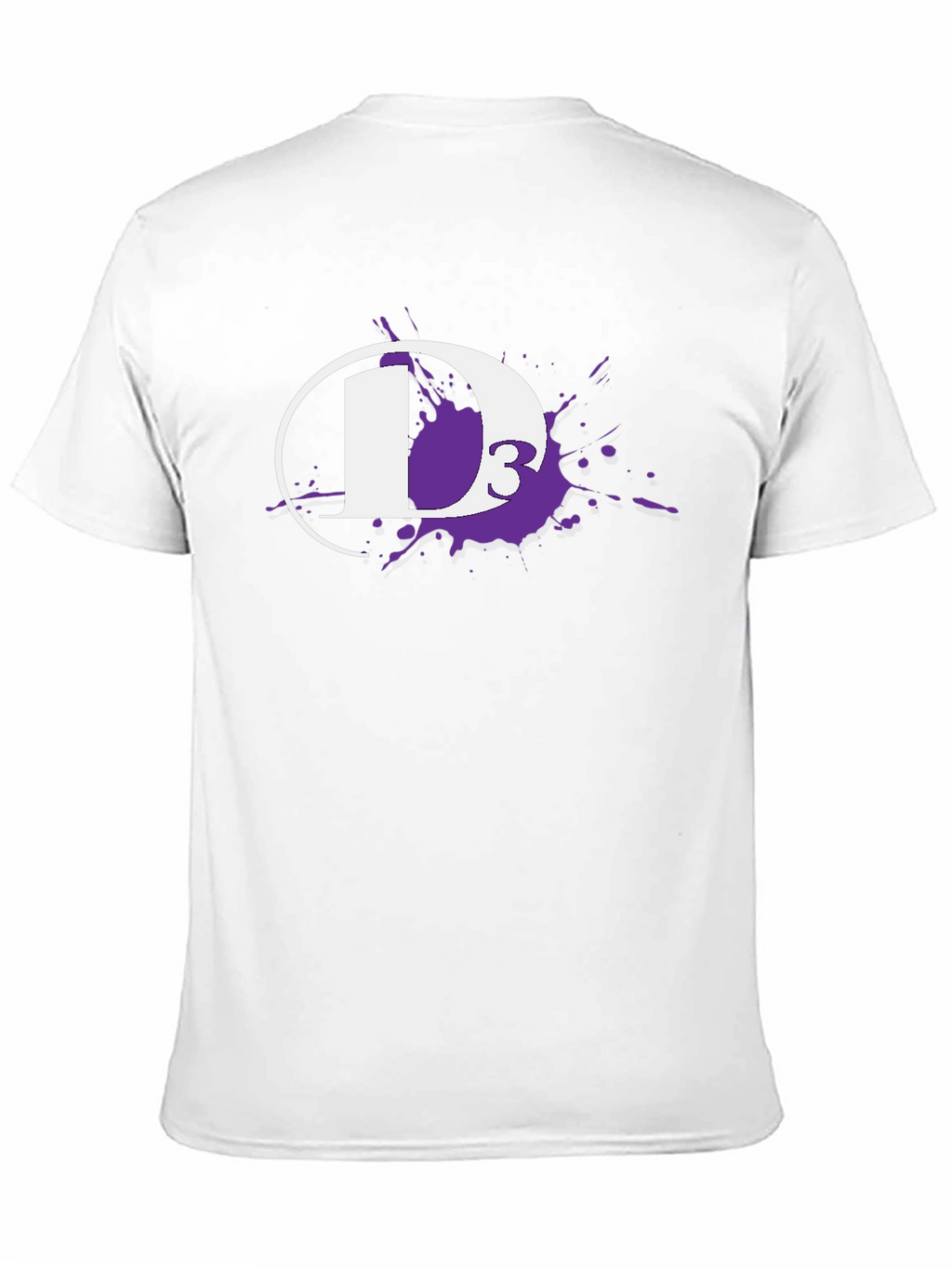 D3 White Ink Splatter Black T-Shirt